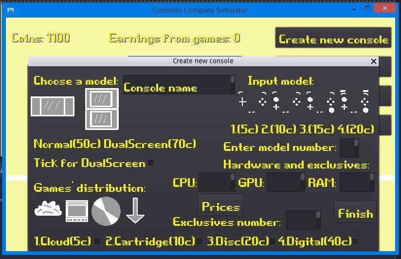 Consoles Company Simulator