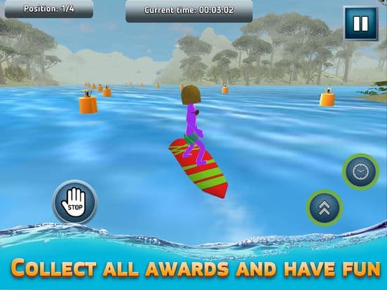 Stickman Surfboard Sports Race