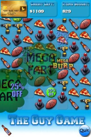 The Guy Game Lite - Match 3 with pizza and beer screenshot 2