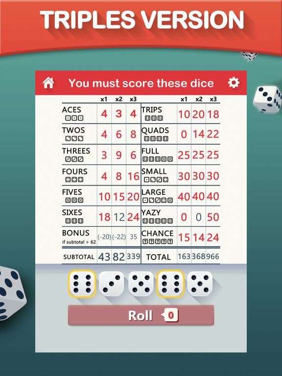 Yazy yatzy dice game screenshot 4