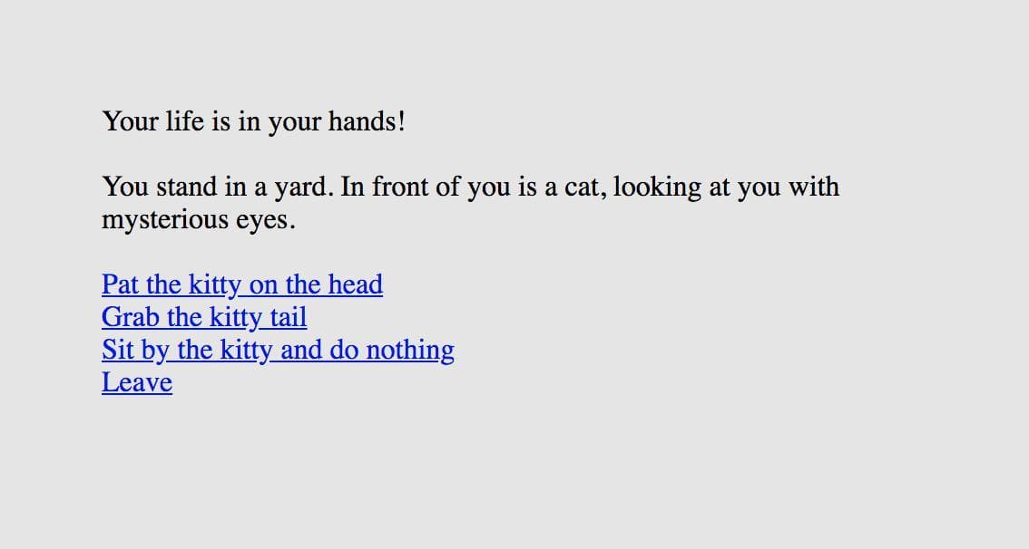 Cat Petting Text Game