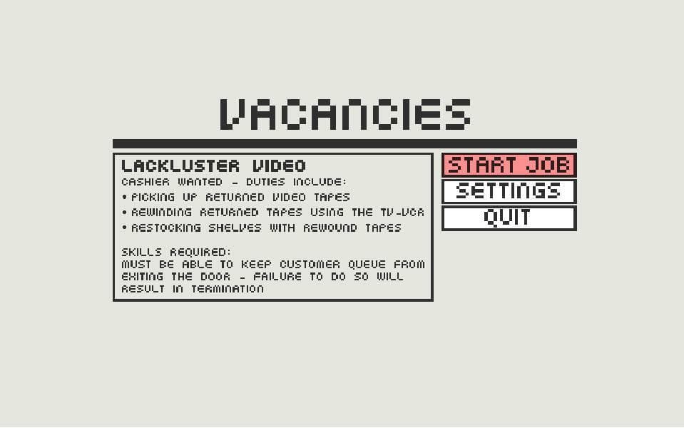 Lackluster Video Store