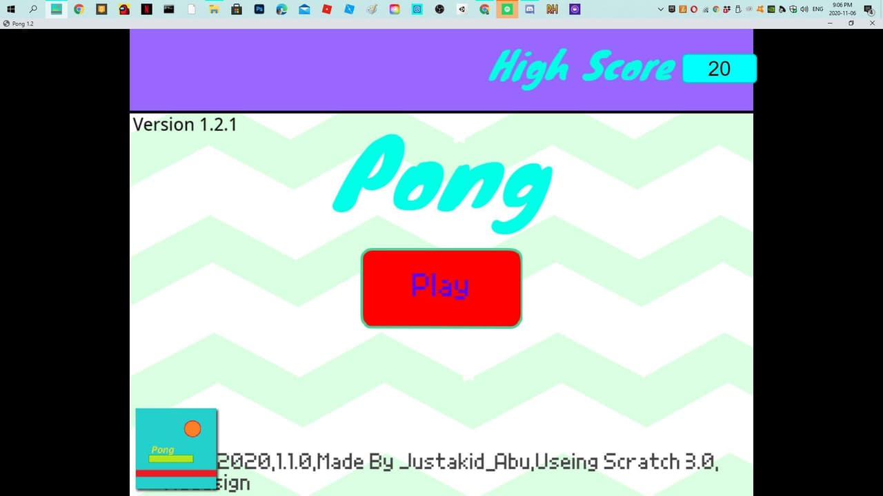 Pong (itch) (Justakid_Abu) screenshot 2