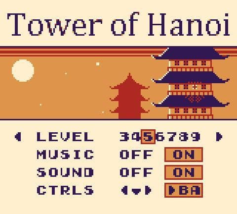 Tower of Hanoi for Game Boy screenshot 2