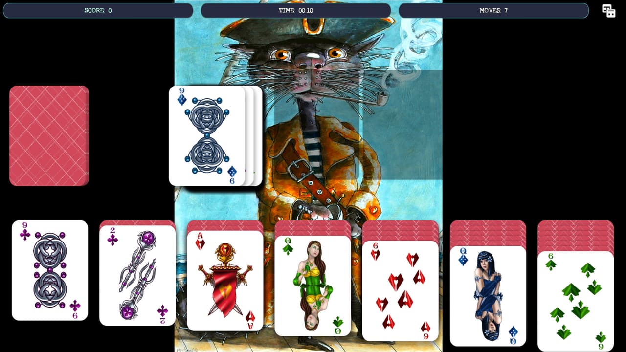 Solitaire - Cat Pirate Portrait screenshot 2