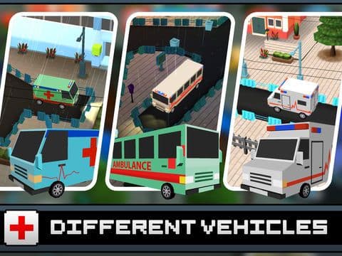 3D Blocky Moto Ambulance King - Emergency Dr Rush Road Parking Mini Game screenshot 4