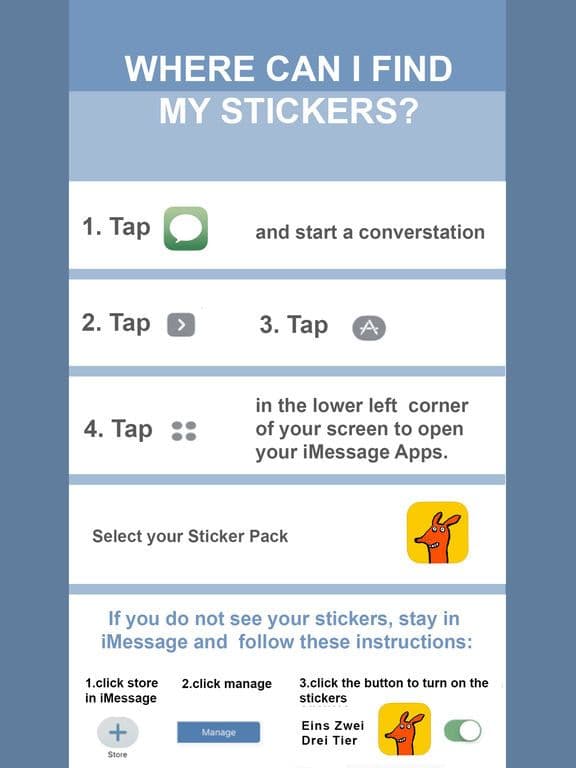 Eins Zwei Drei Tier - Sticker