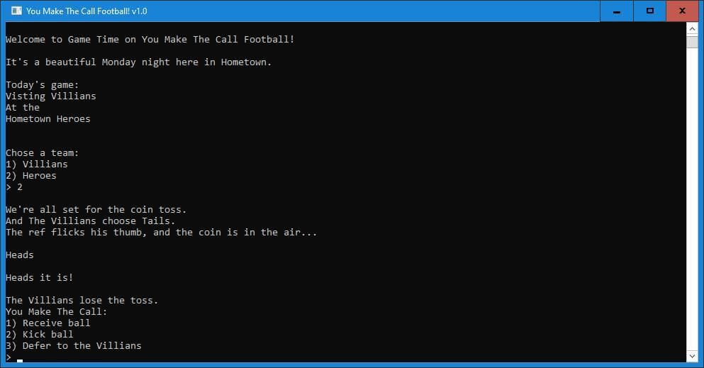 You Make The Call Football!