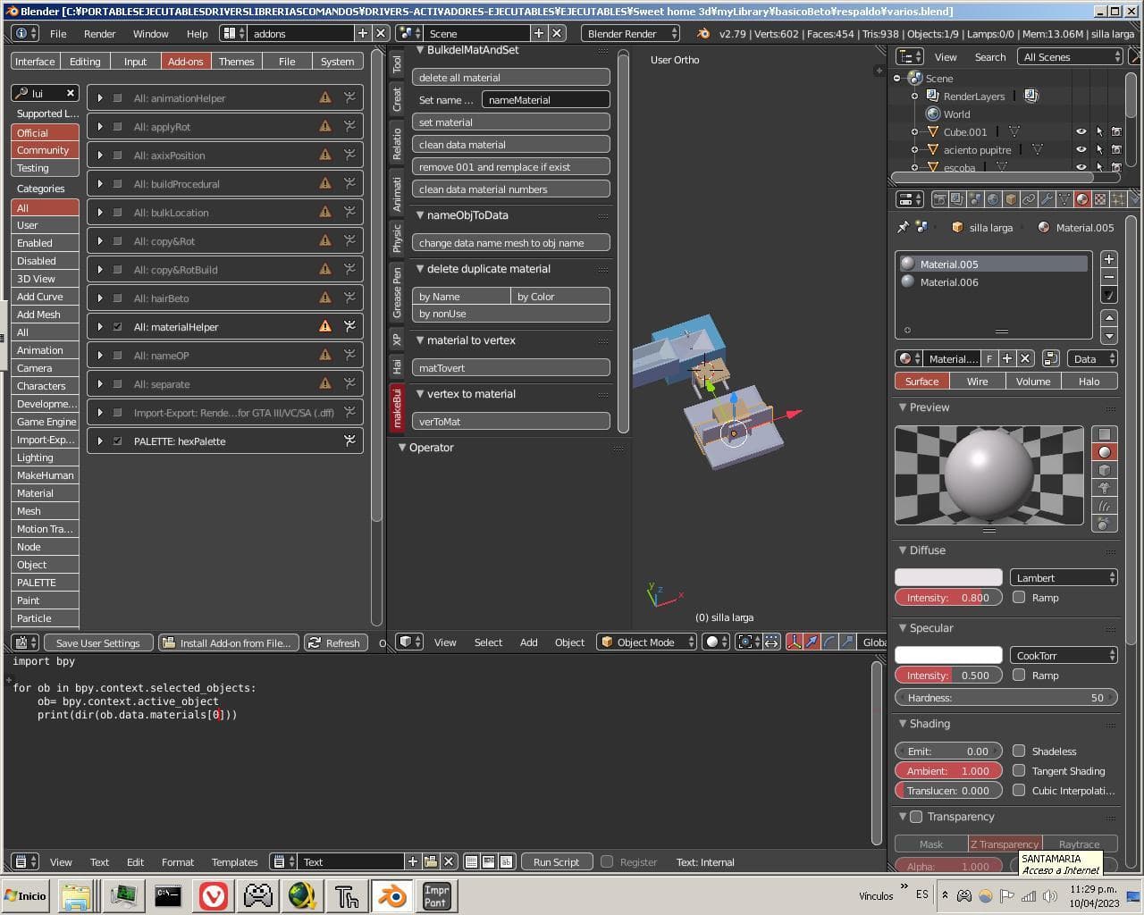 addon materialHelper blender 2.79