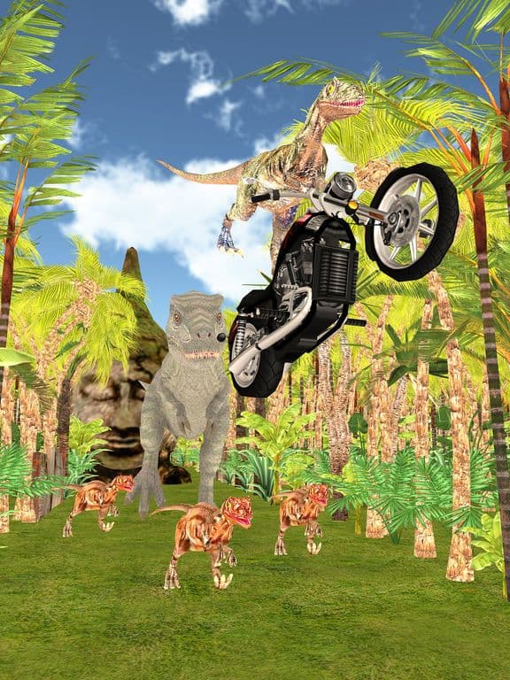 MotoRaptor - Velociraptor Motorcycle Jurassic Run screenshot 2
