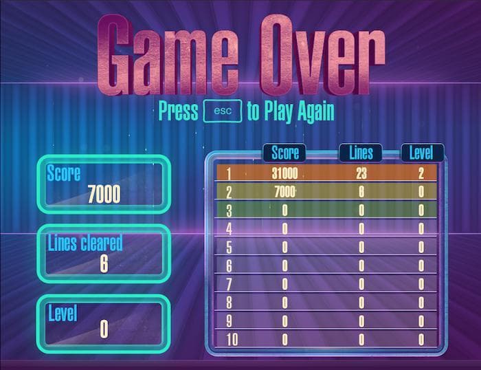 Falling Blocks - Tetris Game. Free to play, Construct 3 source code screenshot 5