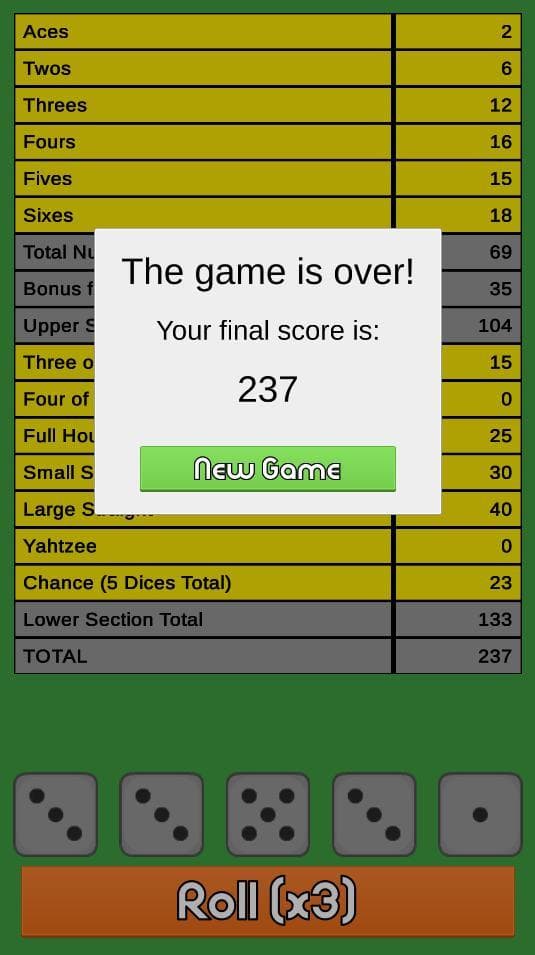 Yahtzee Roller