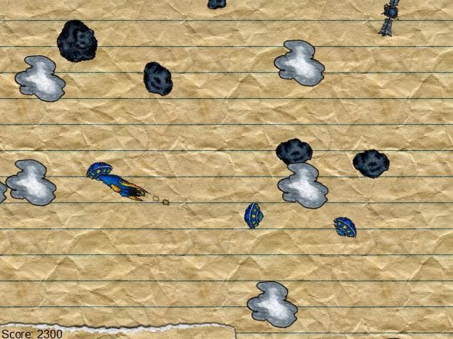 The Paper Arcade: Asteroids [Color Pencil]