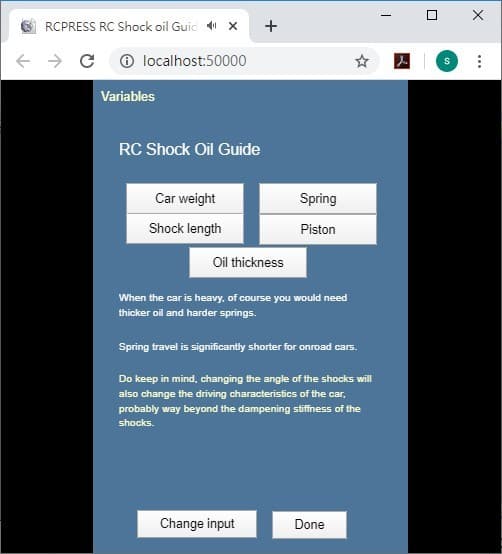 RCPRESS RC Car Shock Oil guide (OnRoad) screenshot 2