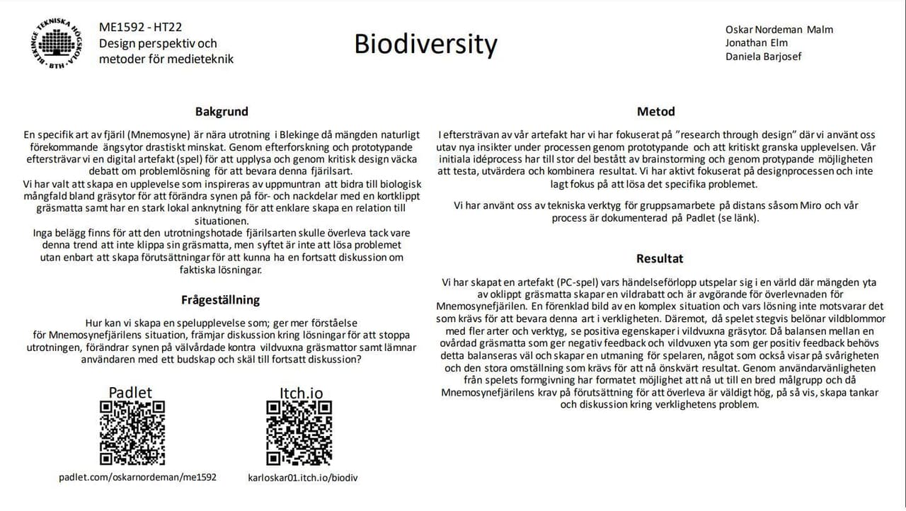 ME1592 - Biodiversity
