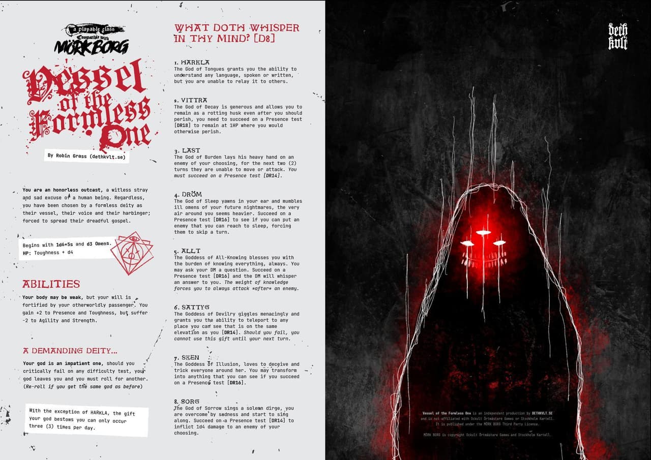 Vessel of the Formless One • A class for MÖRK BORG