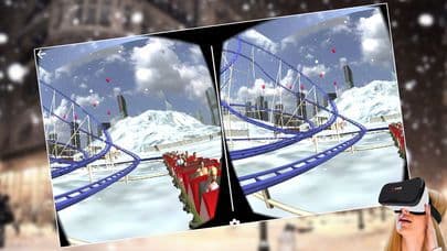 VR - Winter Tourist Roller Coaster Simulator Free screenshot 5