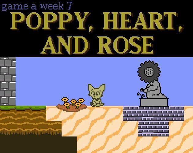 Poppy, Heart, and Rose