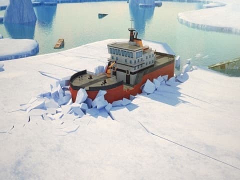 3D Icebreaker Parking - Arctic Boat Driving & Simulation Ship Racing Games screenshot 2
