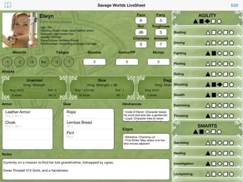 Savage Worlds LiveSheet screenshot 3
