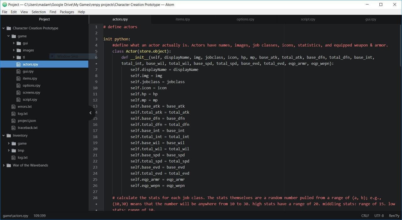 Character Creation Prototype
