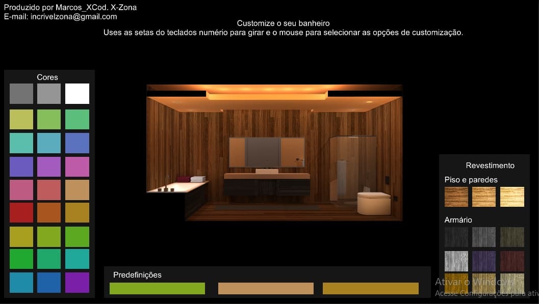 Maquete: banheiro customizável