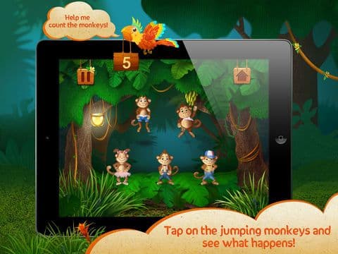 Kids Apps ∙ 5 Little Monkeys jumping on the bed. Interactive Nursery Rhymes. screenshot 3