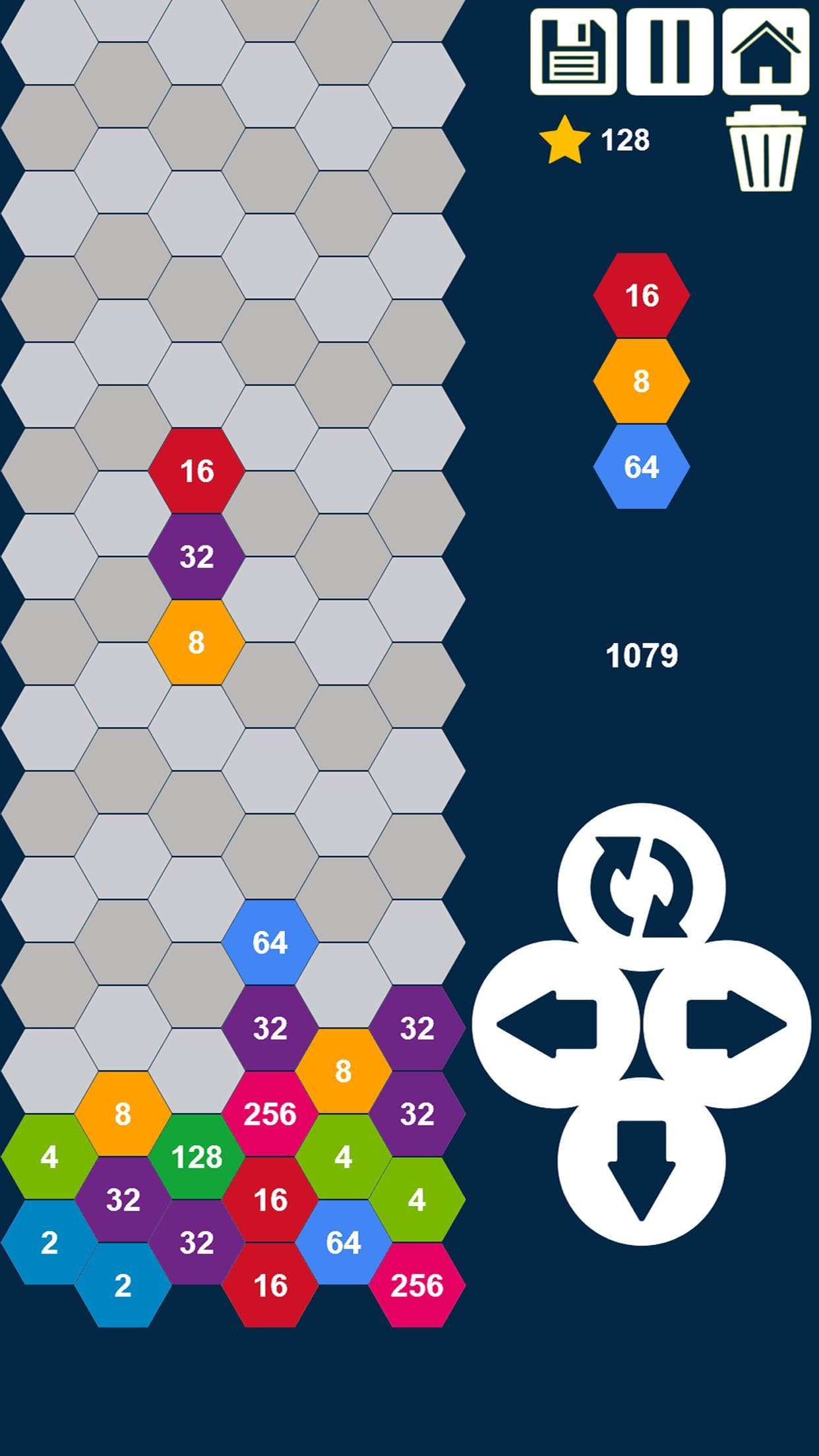 Hexa Columns 2048 Puzzle: Drop n Merge Numbers screenshot 5