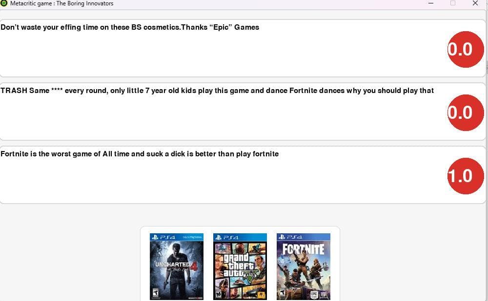 Metacritic guesser screenshot 3
