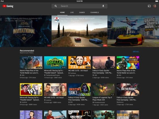 YouTube Gaming screenshot 2