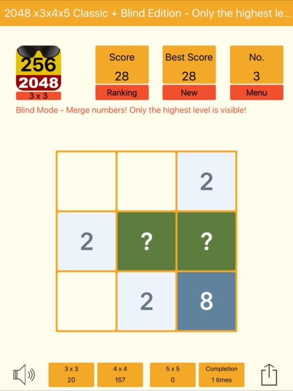 2048 3x3 4x4 5x5 + Blind screenshot 4