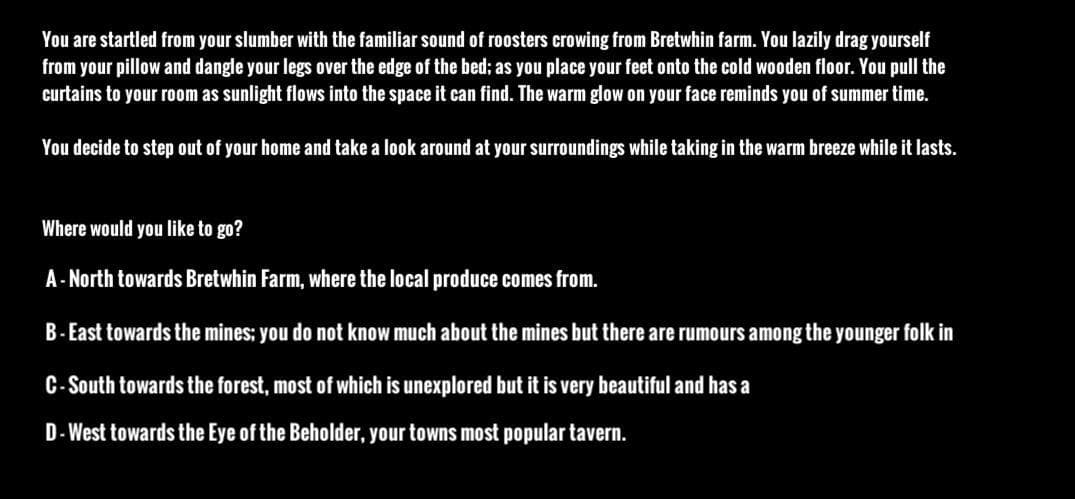 RPG Text Adventure Game (Untitled) build 1.0.0