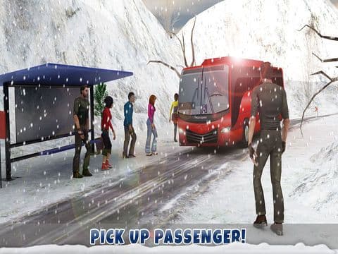 Winter City Off-road Hill Bus Driving Simulator 3D screenshot 4