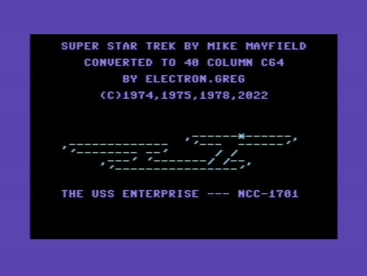 Super Star Trek (C64) screenshot 2