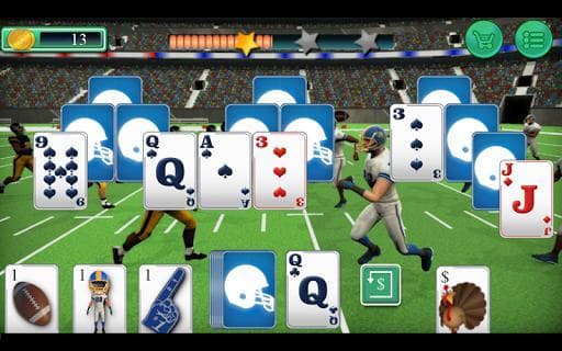 Touch Down Football Solitaire Tri Peaks screenshot 2