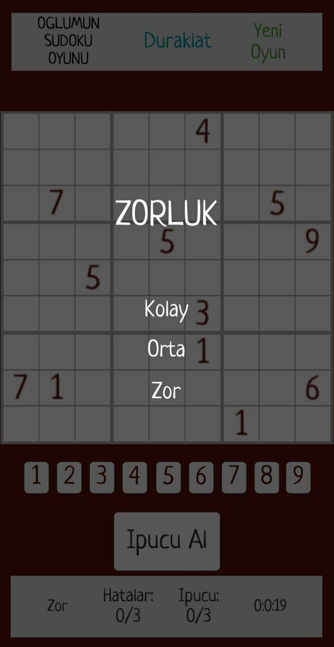 Oglumun Sudoku Oyunu screenshot 4