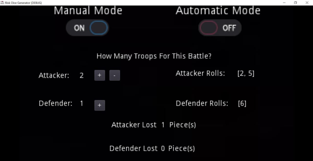 Risk Dice Roll Generator screenshot 2