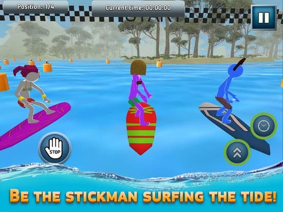 Stickman Surfboard Sports Race screenshot 2