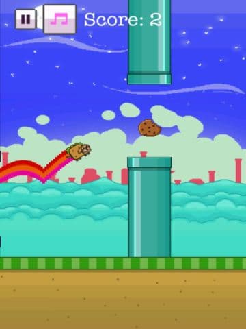Flying Rainbow Dog & Bird - Fun Free Easy Physics Tap Jump 8-Bit Pixel Adventure For Kids