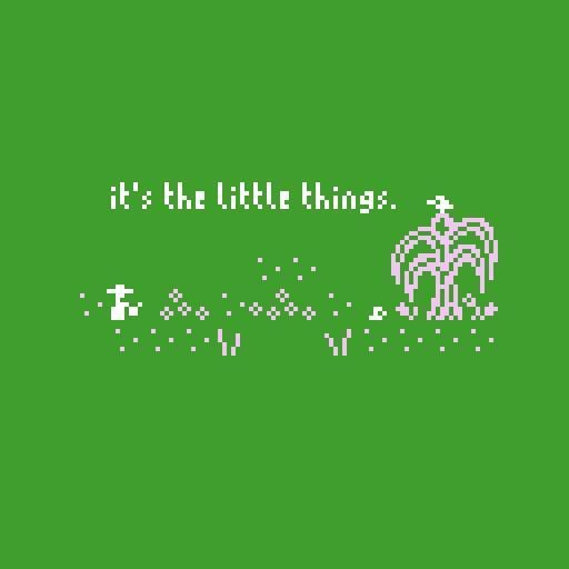 its the little things.