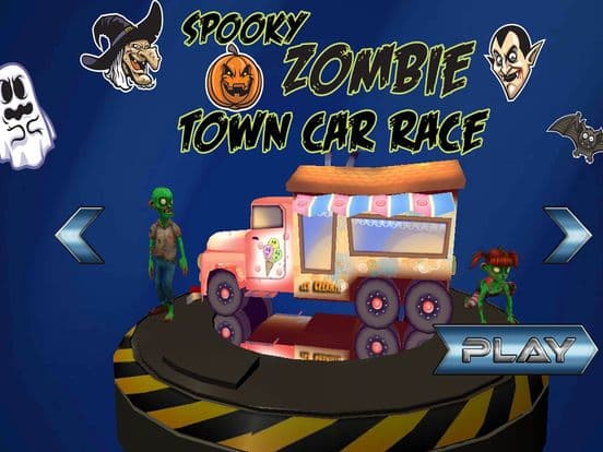 Spooky Zombie Town Car Race Pro screenshot 4