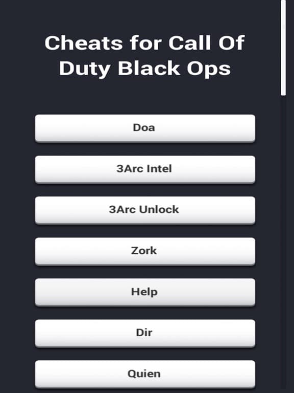 Cheats for COD: BO I screenshot 2