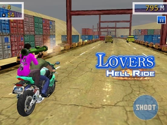 Lovers Hell Ride - Free Racing and Shooting Game screenshot 3