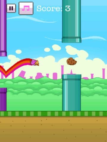 Flying Rainbow Dog & Bird - Fun Free Easy Physics Tap Jump 8-Bit Pixel Adventure For Kids screenshot 2
