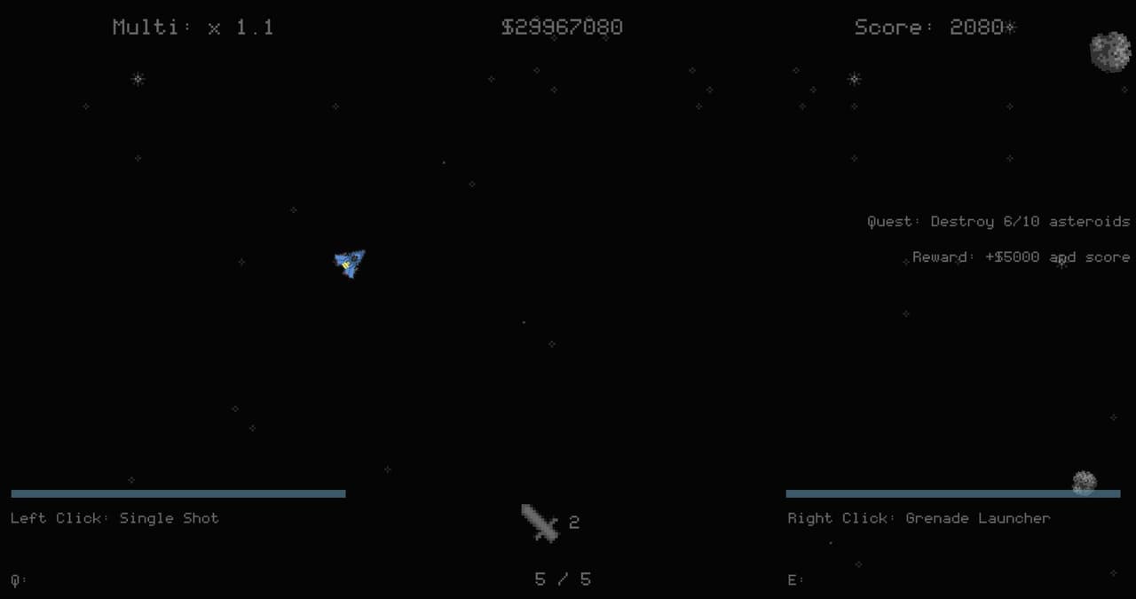 Asteroids... But Roguelite screenshot 2