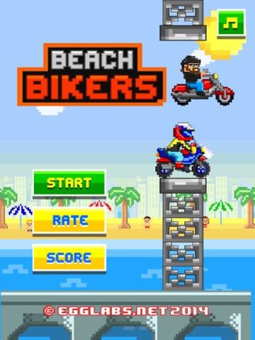 Beach Bikers - Free Retro 8-bit Pixel Motorcycle Games screenshot 2