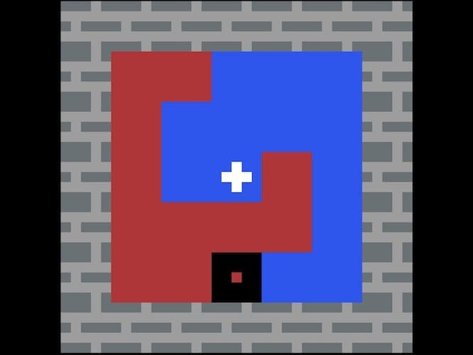 Rolling-block colour-zone mazes