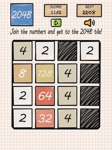 2048 - Number puzzle Doodle Style screenshot 2