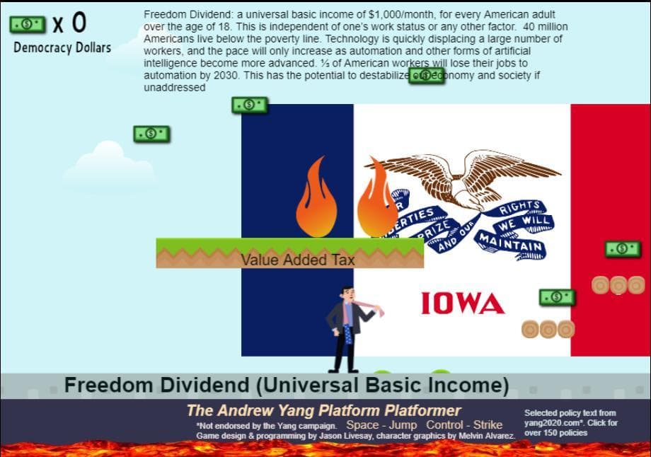 The Andrew Yang Platform Platformer