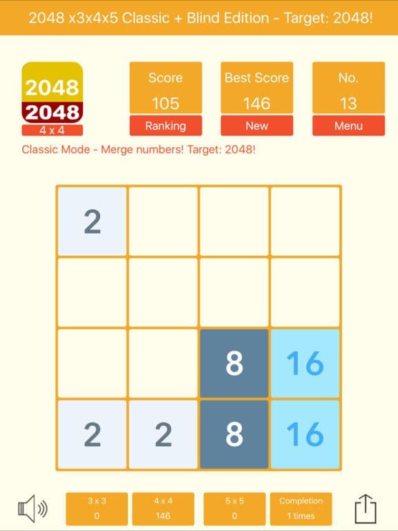 2048 3x3 4x4 5x5 + Blind screenshot 3
